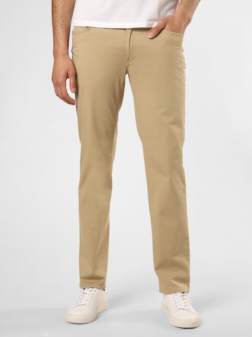 BRAX Regular Broek 'Cadiz' in Bruin: voorkant