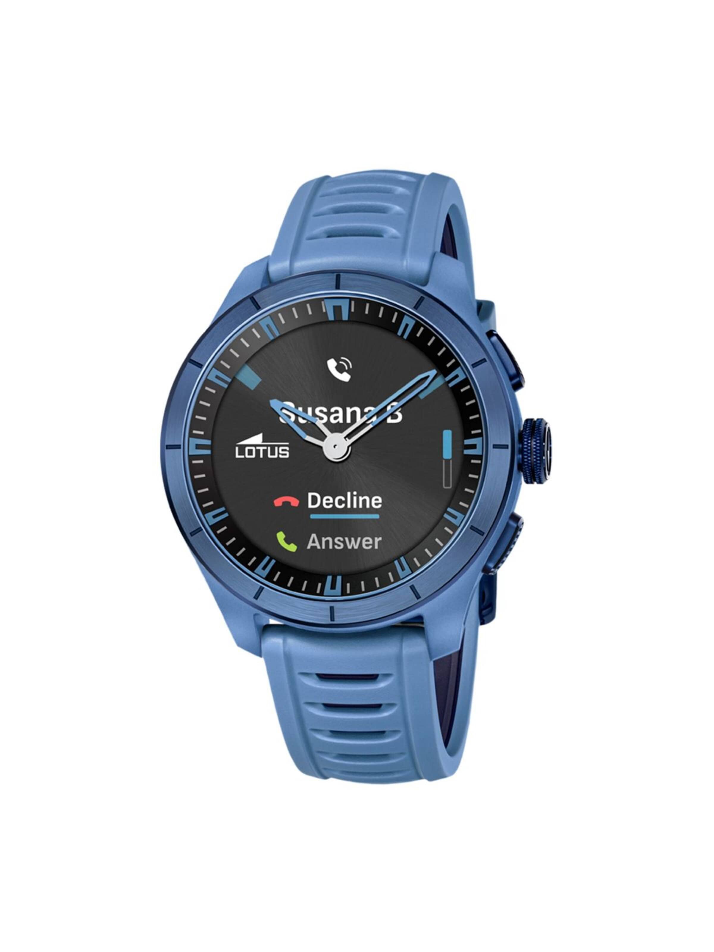 Montre digitale Lotus en bleu : devant
