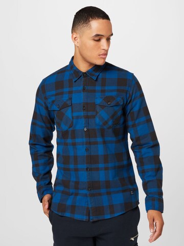 Coupe regular Chemise 'Austin' Vintage Industries en bleu : devant