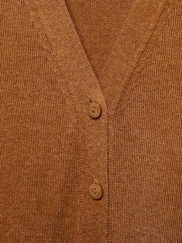 MANGO Knit Cardigan 'TWINNY' in Brown