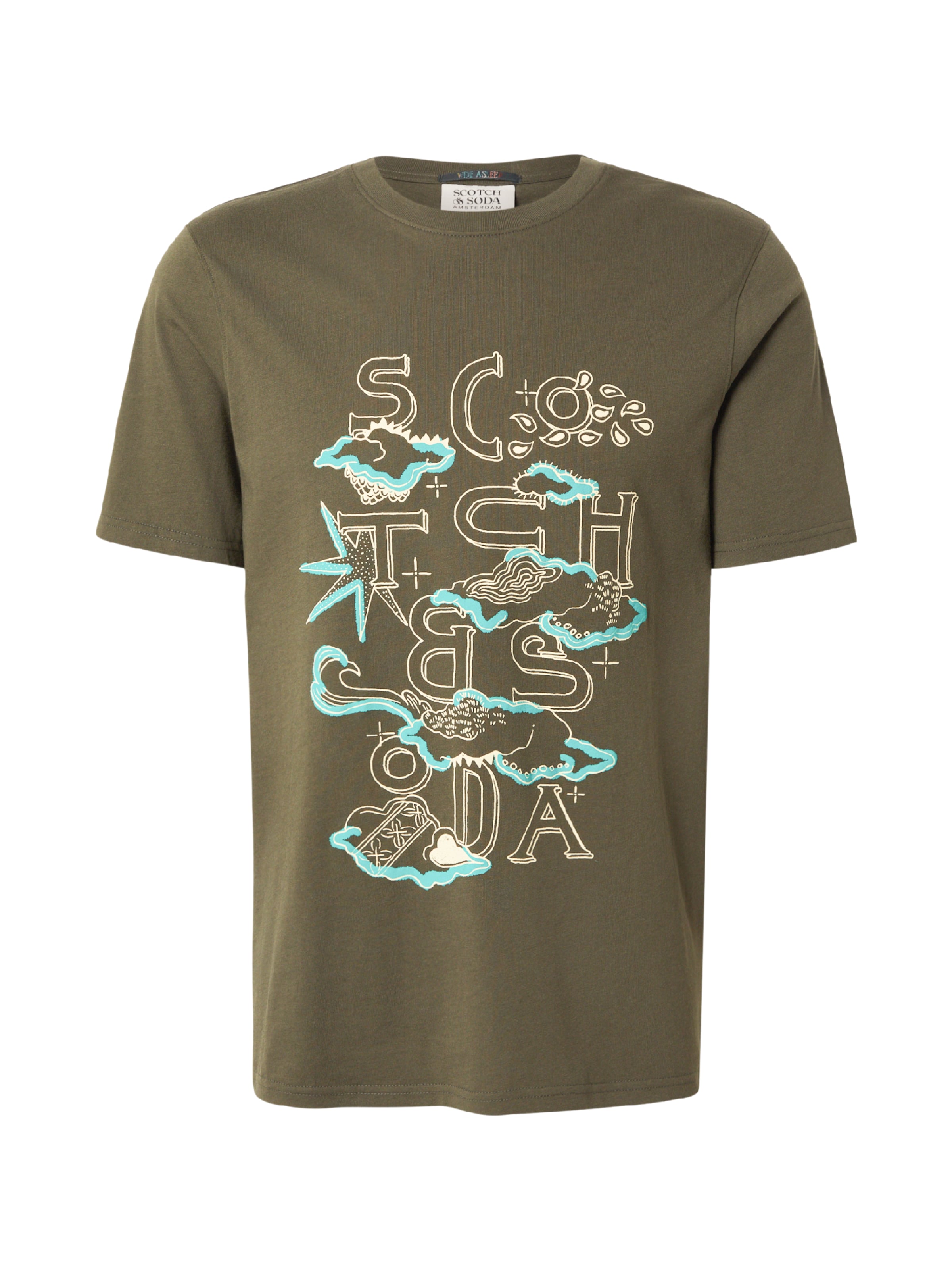 SCOTCH & SODA T-shirt i grön: framsida
