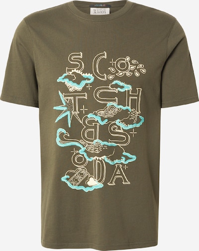 S dydžio Marškinėliai iš SCOTCH & SODA, spalva – smėlio spalva / azuro spalva / žalia, Prekių apžvalga