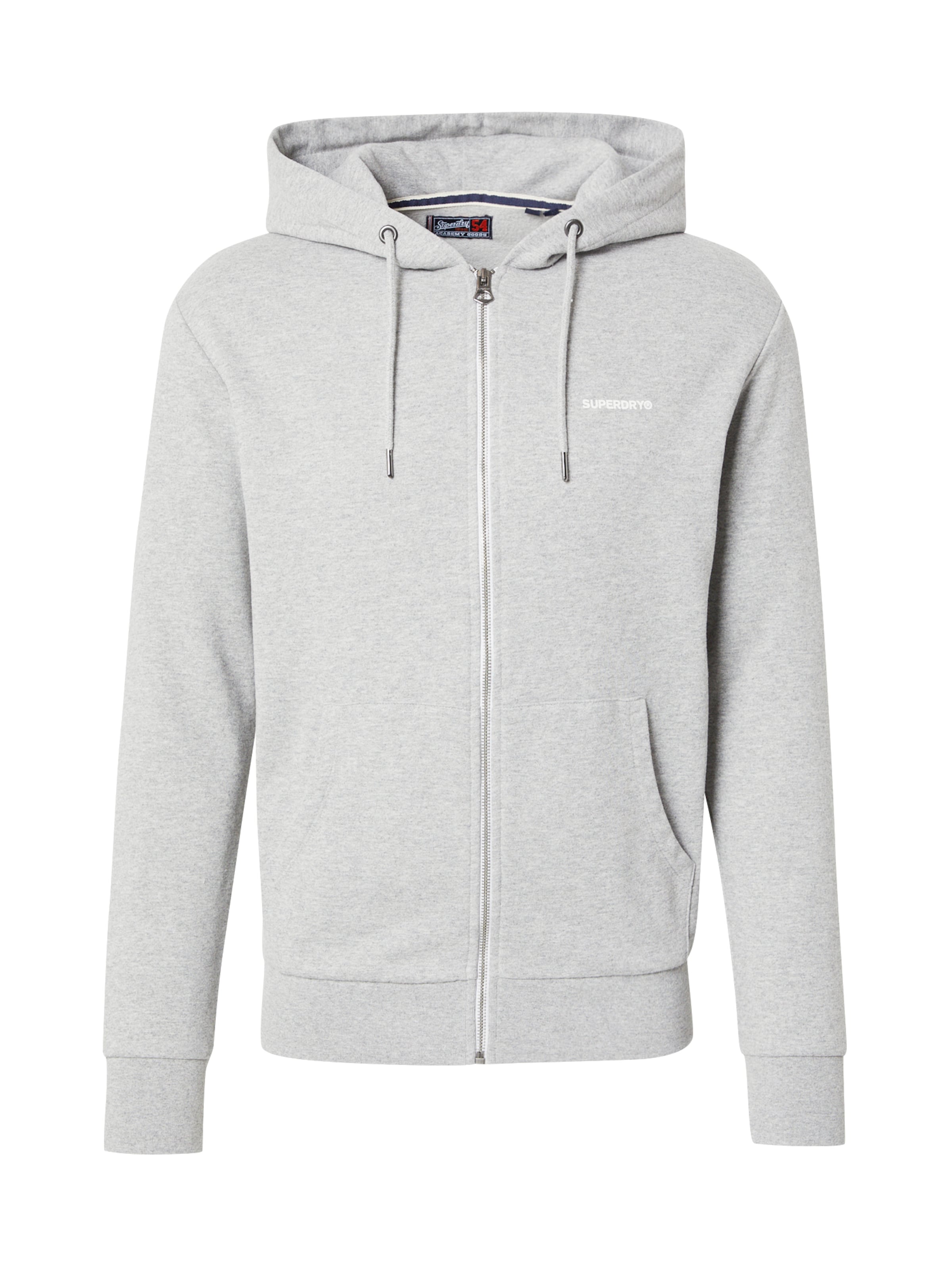 Veste de survêtement Superdry en gris : devant