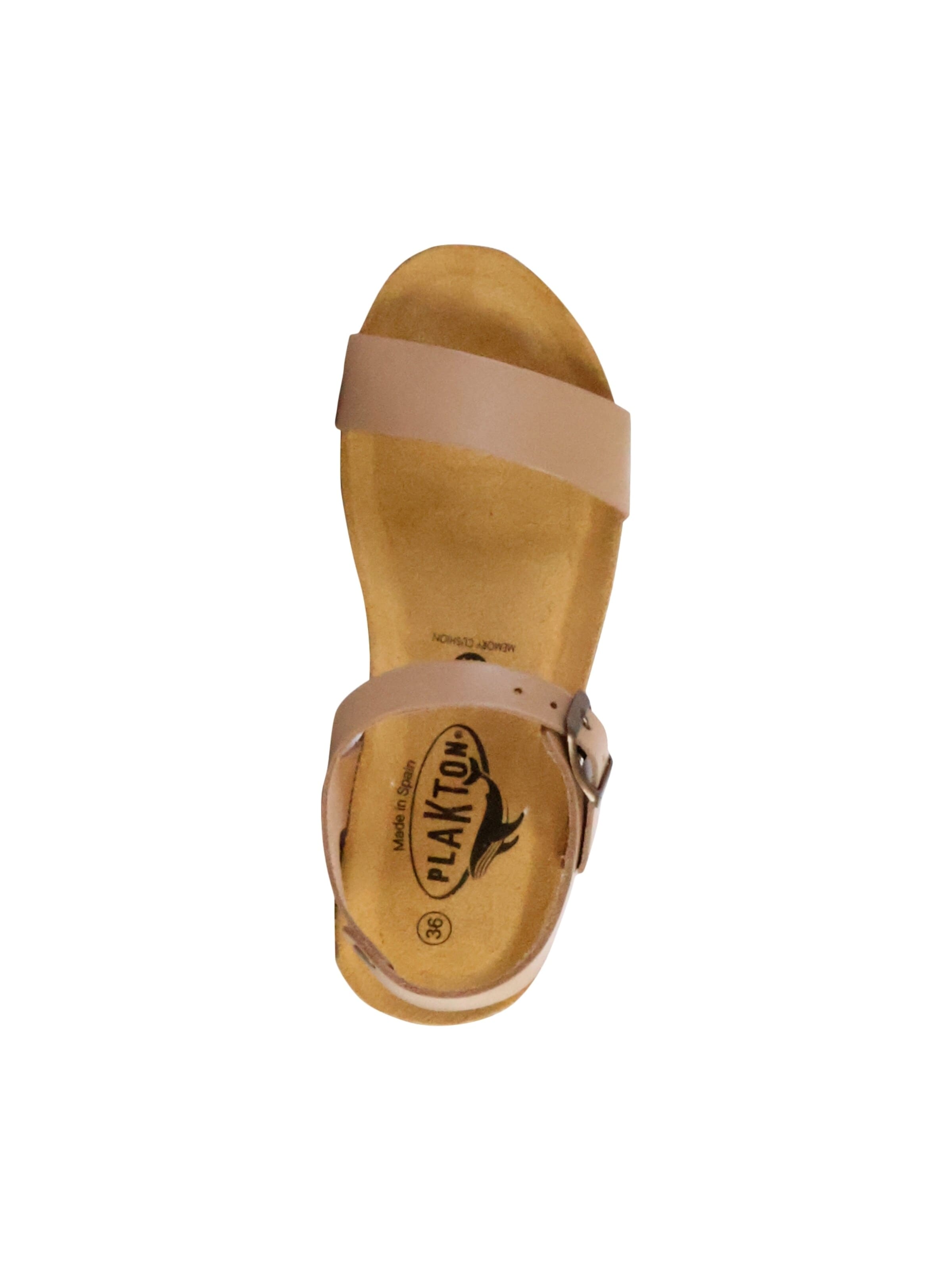 Plakton Sandaal 'So Kiss Keilabsatz-Sandale aus Leder' in Beige