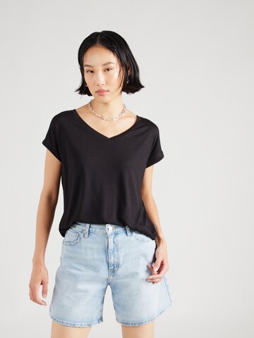 T-shirt QS en noir : devant