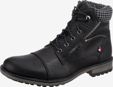 Freyling Lace-Up Boots in Black: front