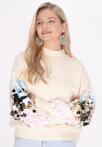 Pullover di IZIA in bianco: frontale