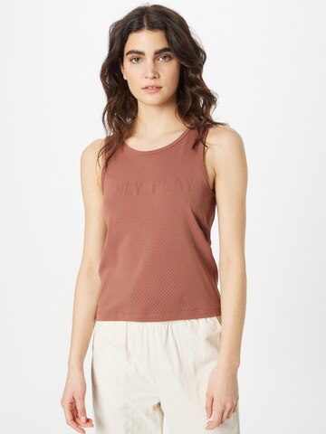 ONLY PLAY Sports Top 'MUNO' in Brown: front