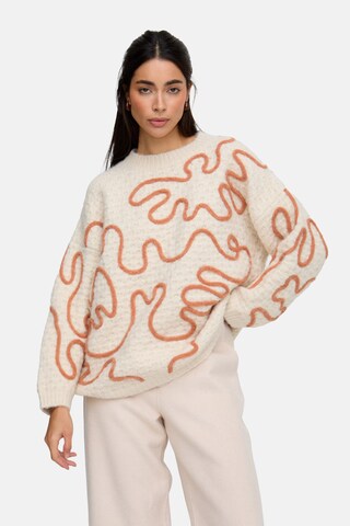 RAFFYA Sweater 'Elton' in Beige: front