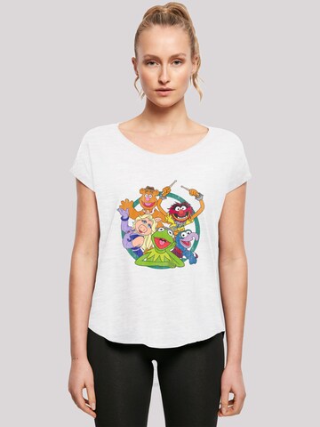 F4NT4STIC Shirt 'Disney The Muppets Group Circle' in Wit: voorkant