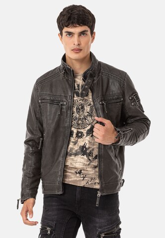 CIPO & BAXX Between-Season Jacket in Grey: front