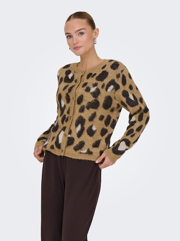 Jaqueline de Yong Gebreid vest 'Kayla' in Bruin: voorkant