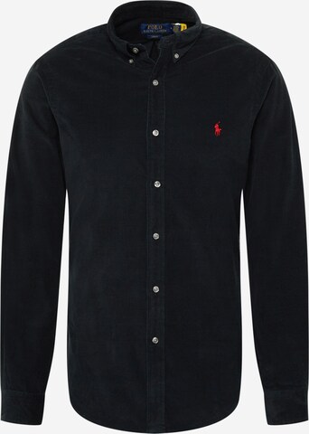 Polo Ralph Lauren Слим Рубашка в Черный: спереди