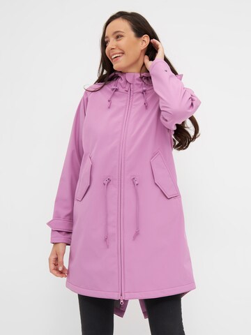 Derbe Softshelljacke 'Island Friese' in Lila: Vorderseite