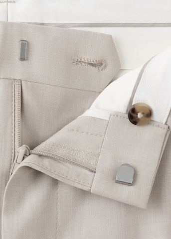 MANGO MAN Slim fit Pleated Pants 'Paris' in Beige