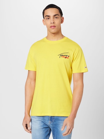 Tommy Jeans قميص بلون أصفر: الأمام