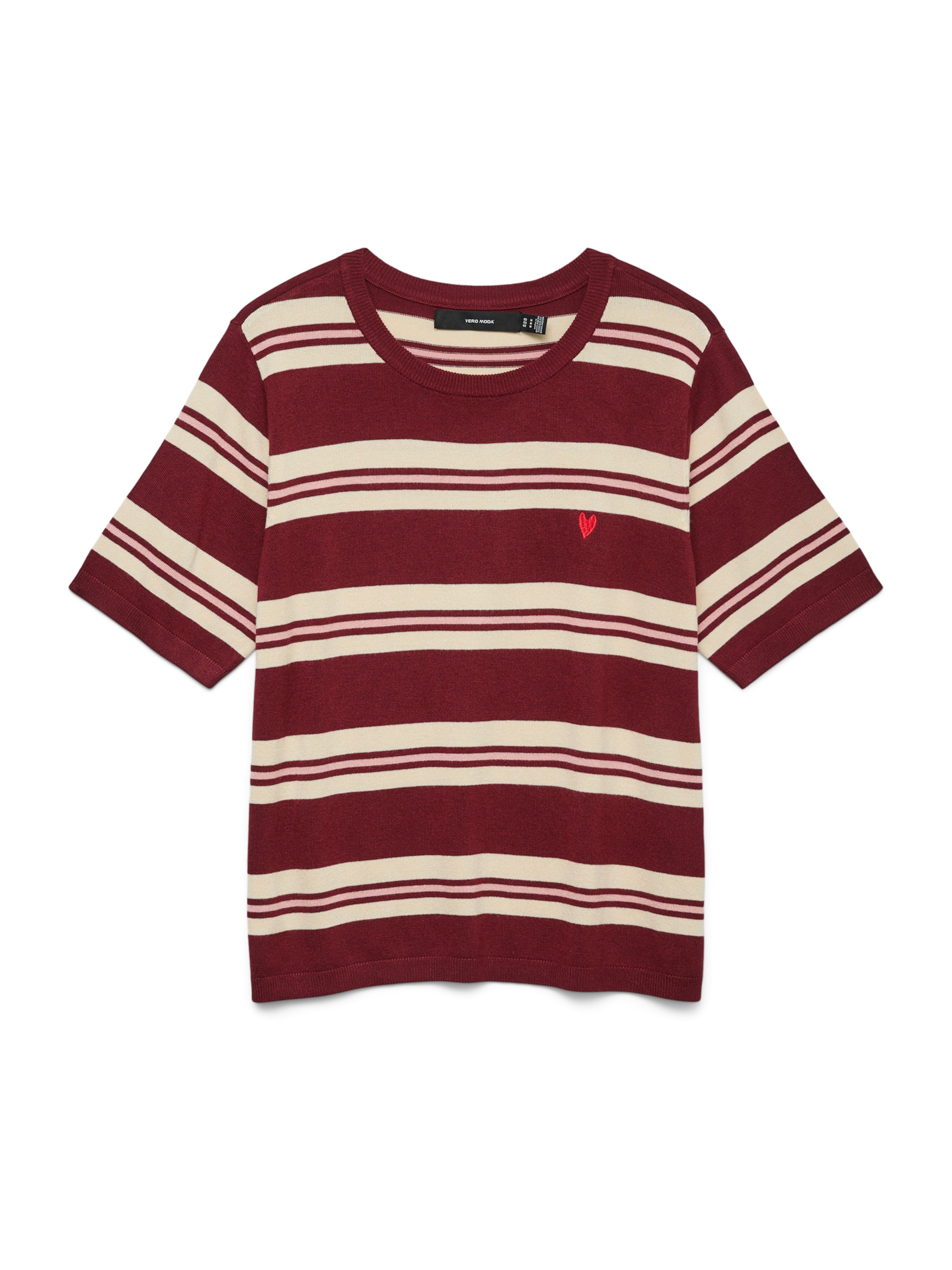 VERO MODA Sweater 'VMCARMELIA' in Light pink / Carmine red / White, Item view