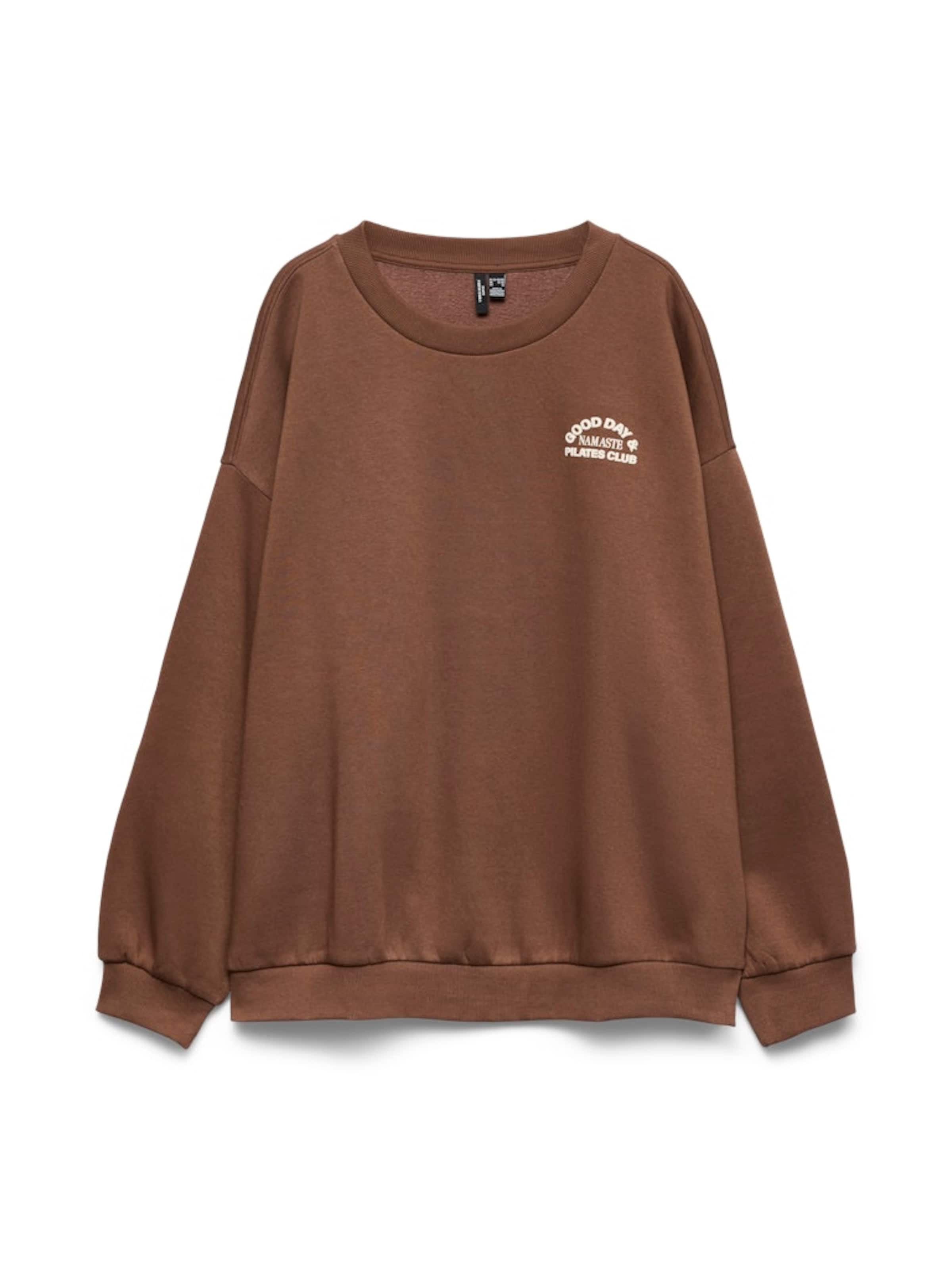 Sweat-shirt 'VMCAdine' Vero Moda Curve en marron : devant