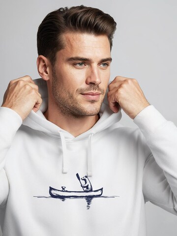 Neverless Sweatshirt 'Bär Kanu' in White