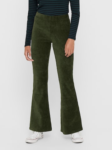Evazați Pantaloni 'Fenja' de la ONLY pe verde: față