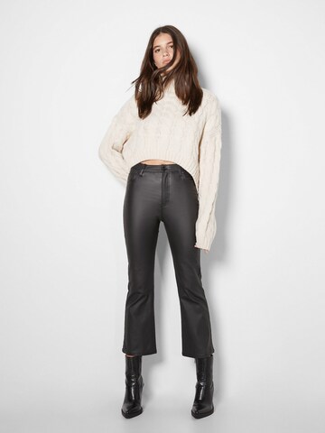 Bershka Regular Trousers in Black