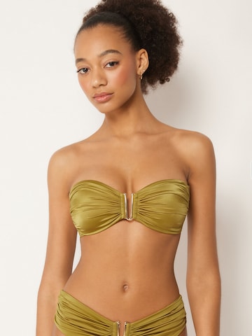 CALZEDONIA Bandeau Bikini Top 'SHINY' in Yellow: front