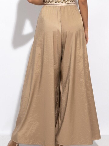 JIORO Wide leg Pants 'ESSENTIALS' in Beige