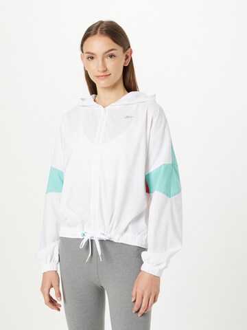 Reebok - Chaqueta deportiva en blanco: frente