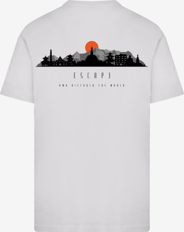 F4NT4STIC Shirt 'Escape Discover the World Asian Town' in Wit: voorkant