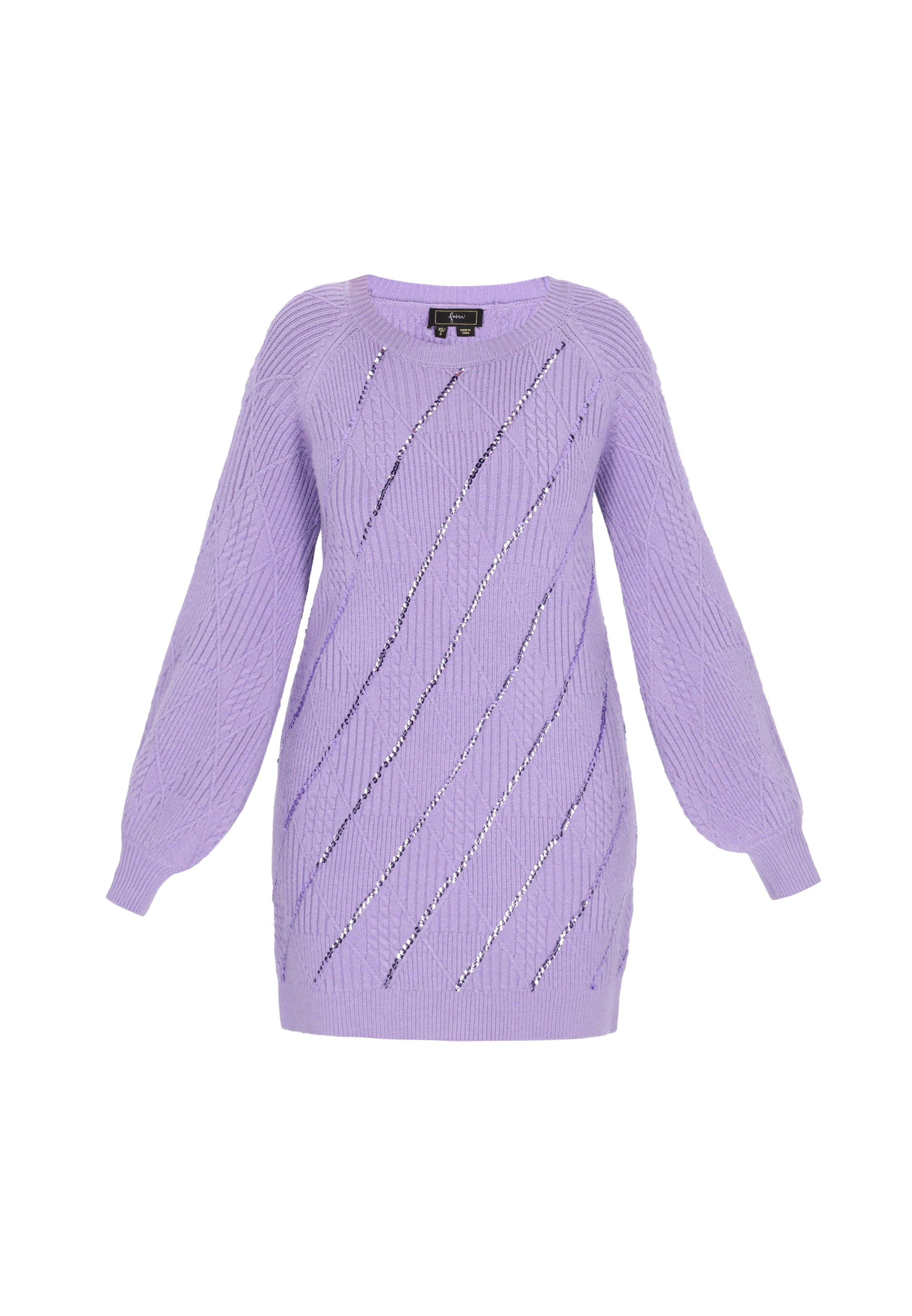 faina Πλεκτό φόρεμα σε λιλά: μπροστά