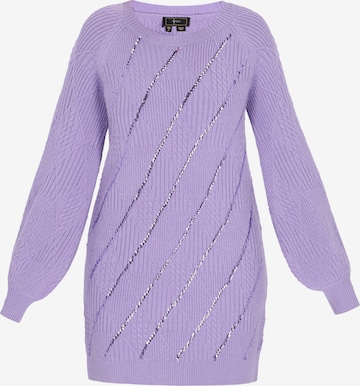 Robes en maille faina en violet : devant