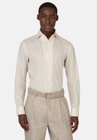 Coupe regular Chemise Boggi Milano en beige : devant