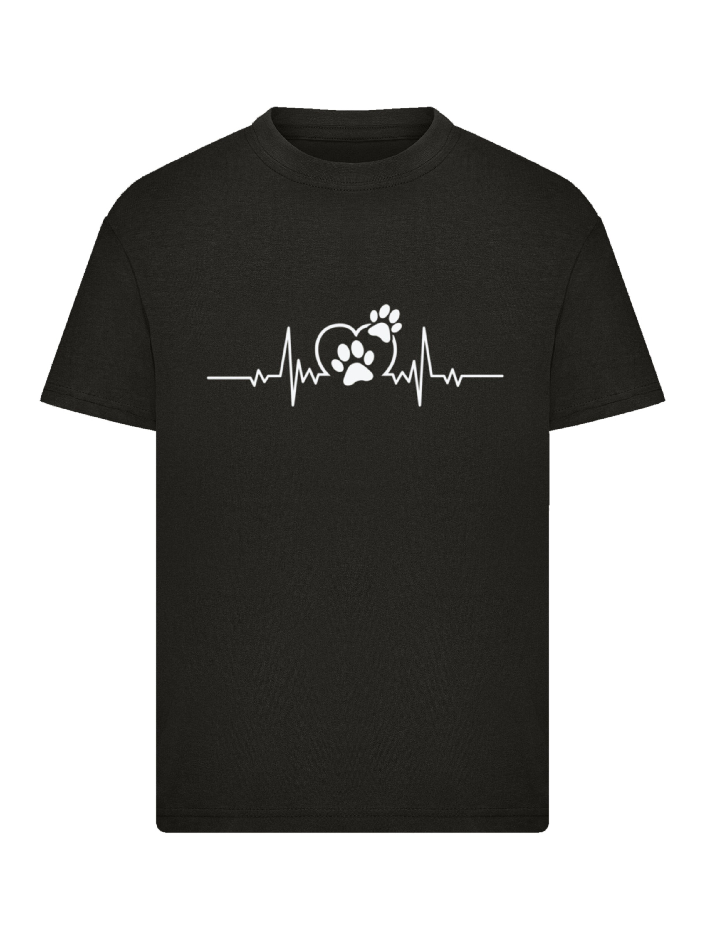 T-Shirt 'Heartbeat Dog Love' F4NT4STIC en noir : devant