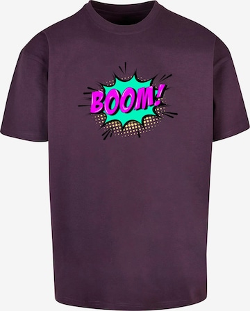 Merchcode Shirt 'BOOM Comic' in Lila: voorkant