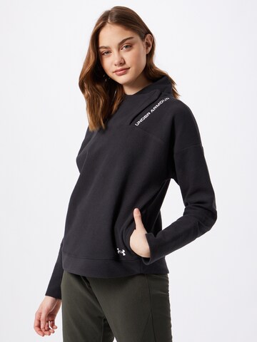 UNDER ARMOUR Athletic Sweatshirt 'Recover' in Black: front