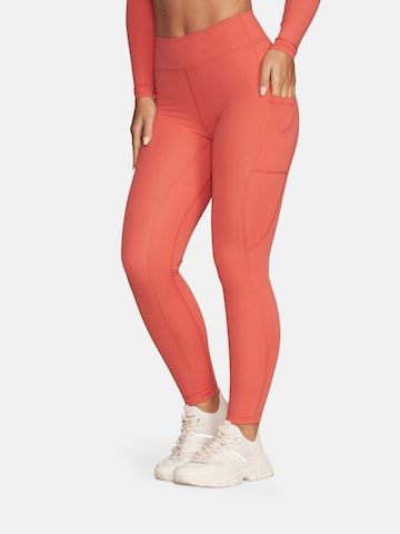 GOLD´S GYM APPAREL Skinny Sports trousers 'BROOKE' in Orange: front