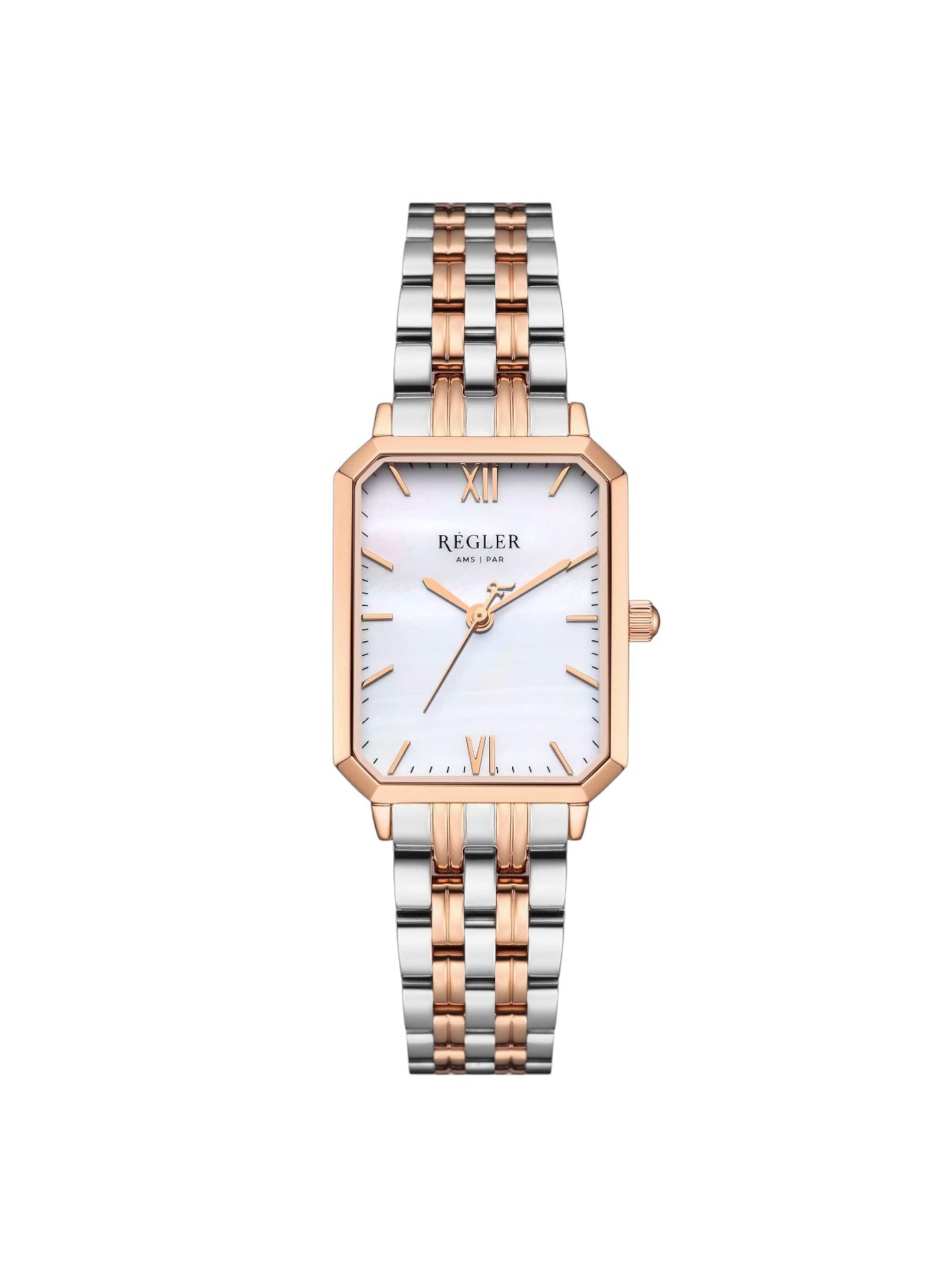 Montre à affichage analogique 'Régler Élégance Steel Bicolor Silver/Rose Gold - Pearl' Régler en or : devant