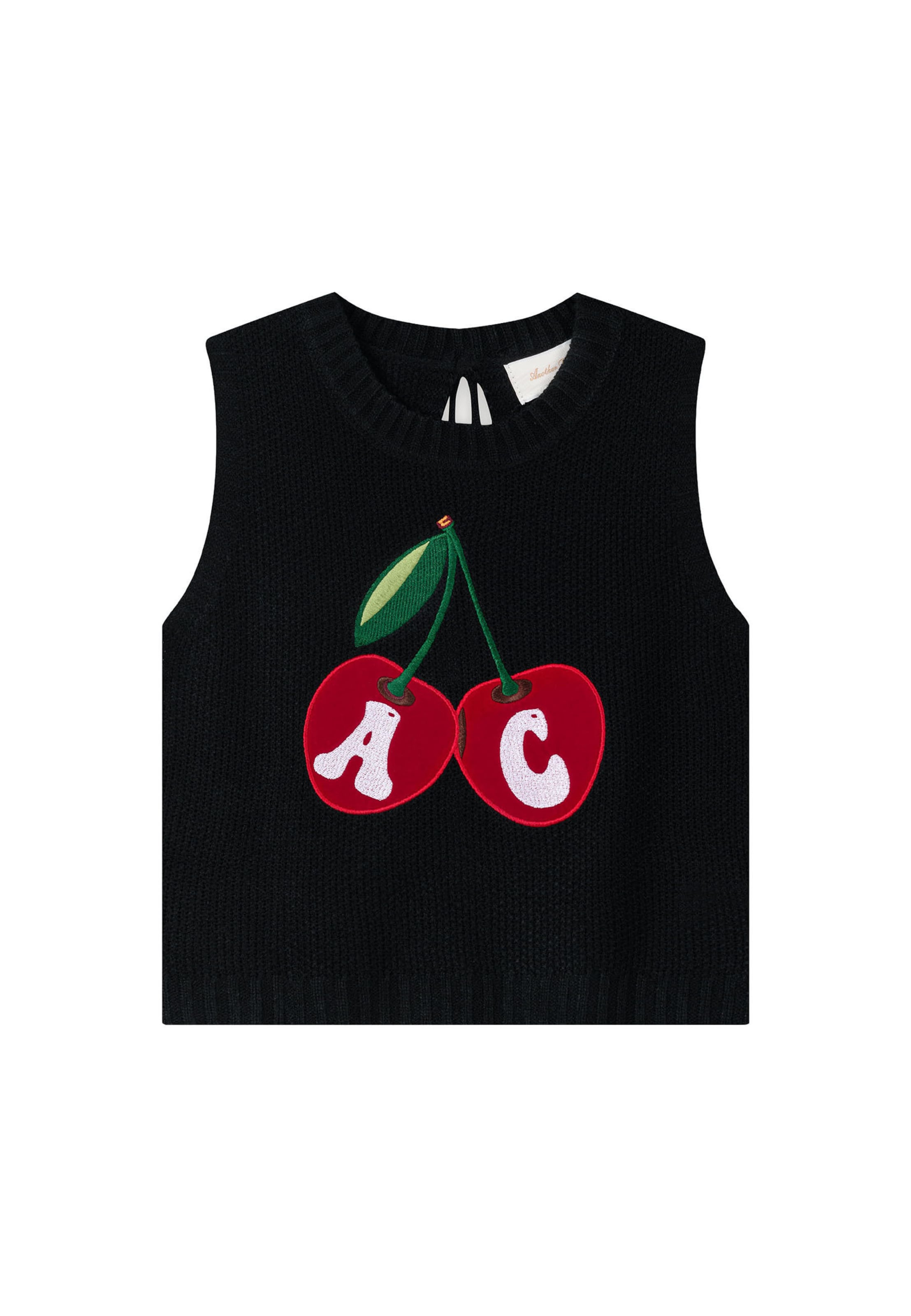 Tops en tricot 'Cherry' Another Cotton Lab en noir : devant