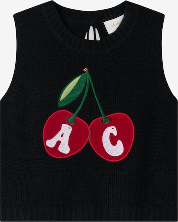 Another Cotton Lab - Top de malha 'Cherry' em preto: frente
