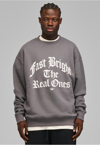 Fast & Bright Sweatshirt 'Fast and Bright Real Ones' in Grey: front