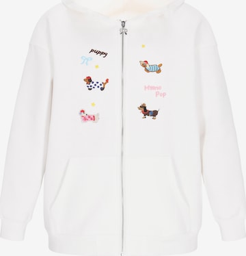 MYMO - Sudadera con cremallera 'Pop' en blanco: frente