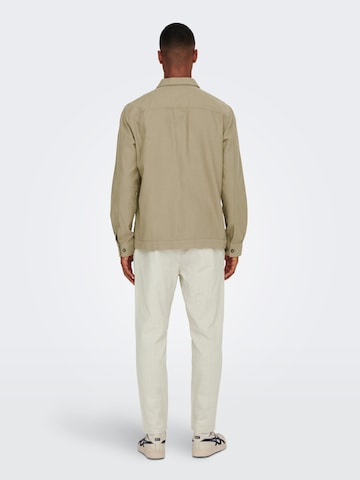 Only & Sons Regular Fit Skjorte 'Kennet' i beige