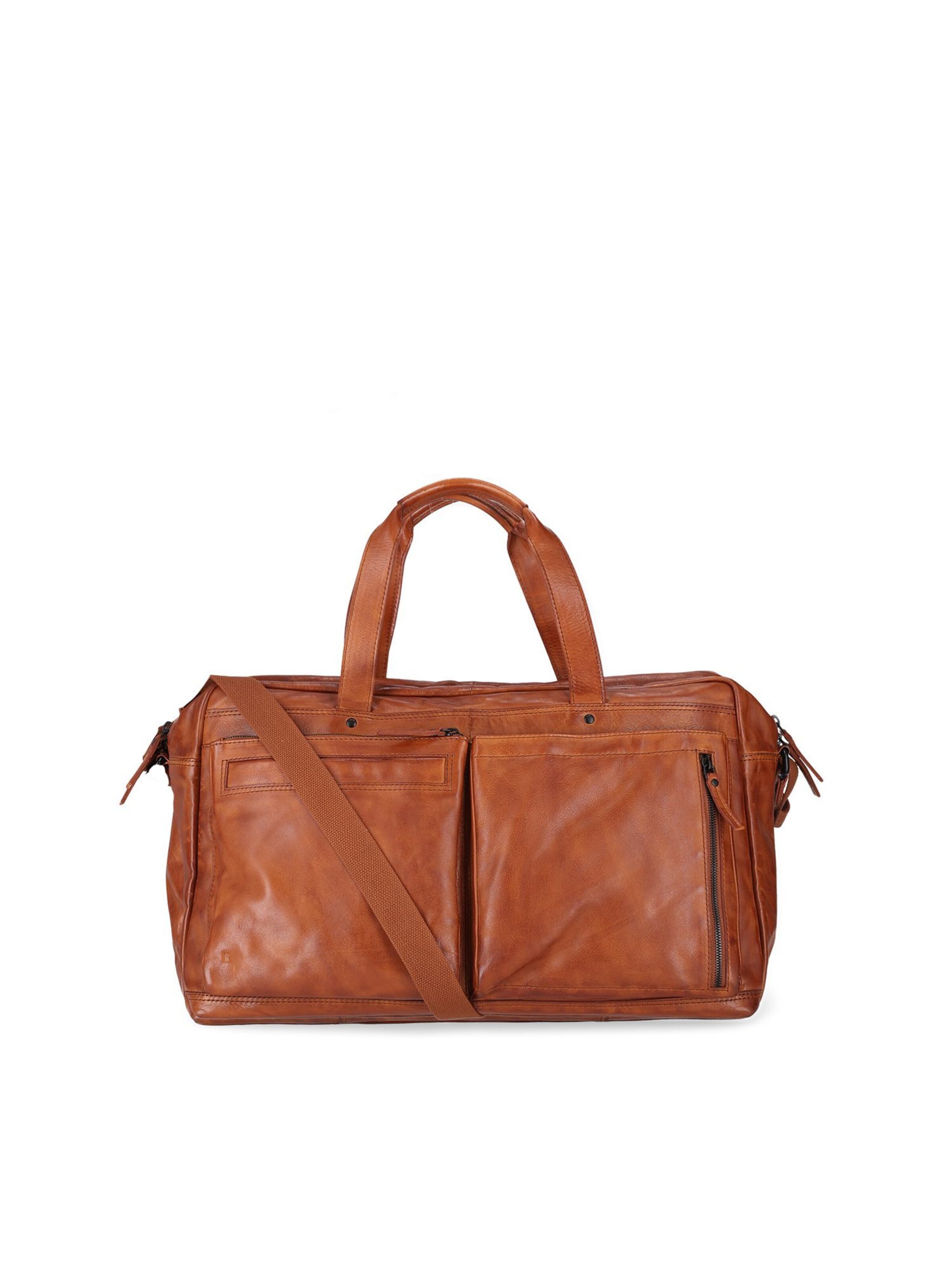 MANFIELD Weekendtas in de kleur Cognac, Productweergave