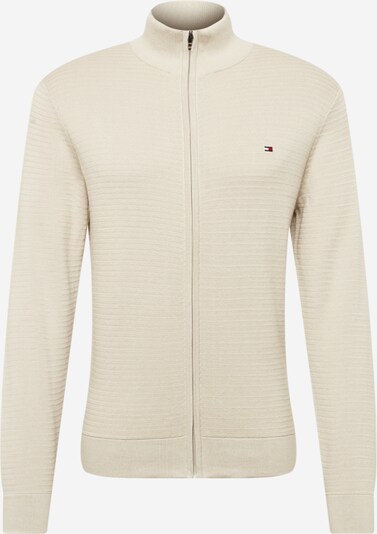 TOMMY HILFIGER Strickjacke in sand / navy / rot / weiß, Produktansicht