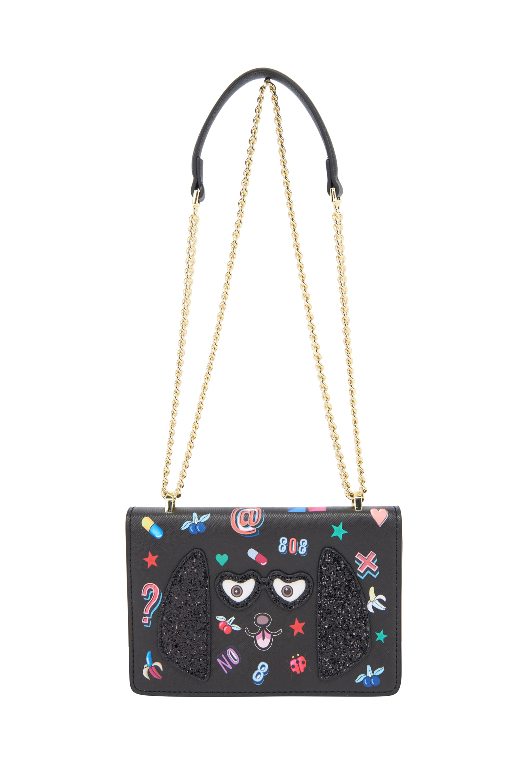 MYMO Schoudertas 'Pop Eyetheme' in Zwart: voorkant