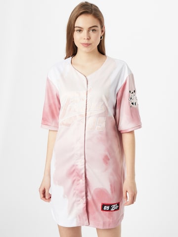 FUBU Shirt Dress 'Varsity' in Pink: front