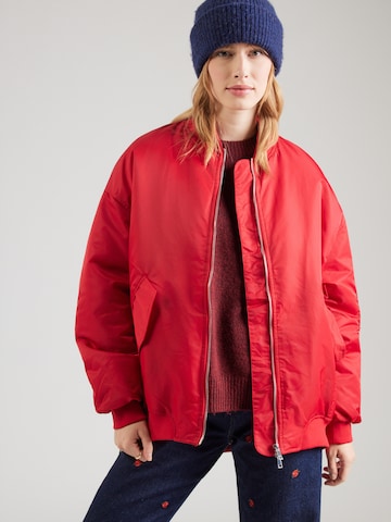 miss goodlife Φθινοπωρινό και ανοιξιάτικο μπουφάν σε κόκκινο: μπροστά