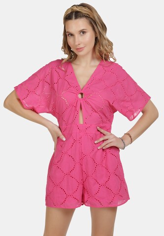 IZIA Jumpsuit in Roze: voorkant