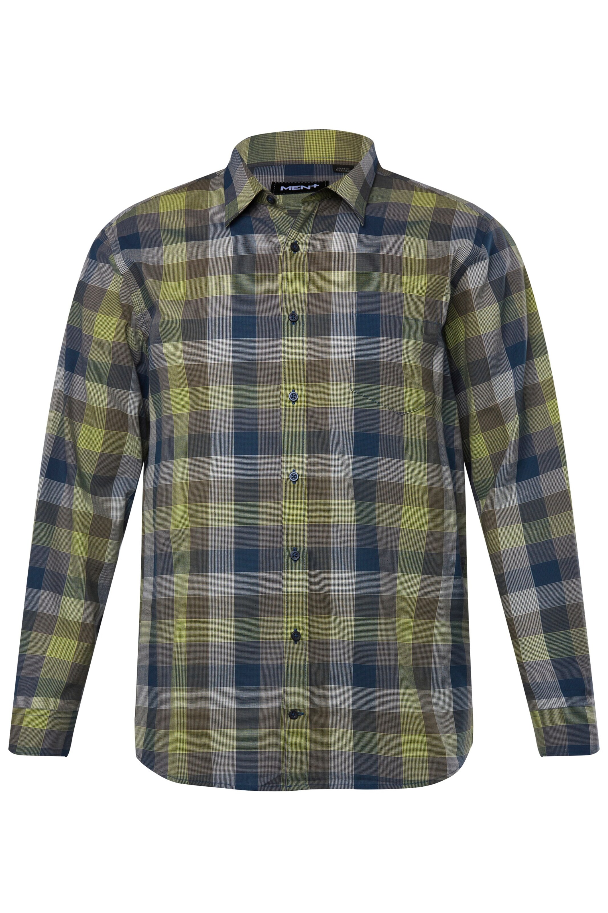 Men Plus Regular fit Overhemd in Groen: voorkant