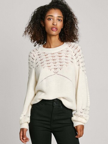 Pepe Jeans Trui 'Naina' in Wit: voorkant